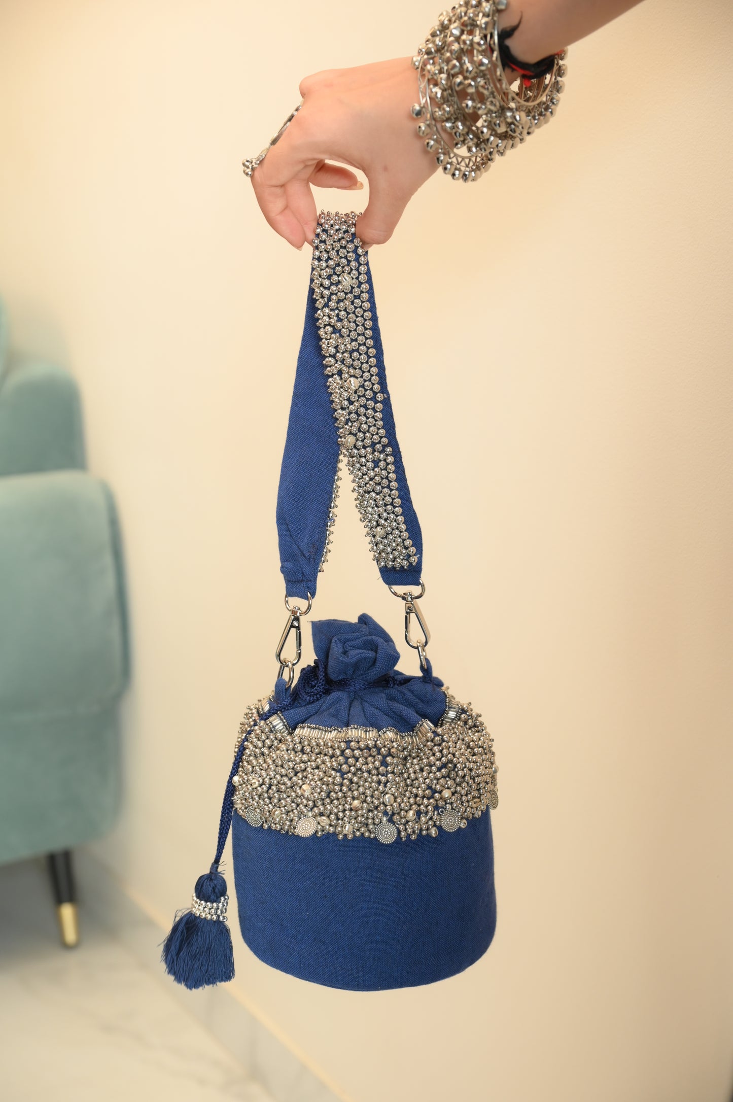 SILVER GRACE POTLI BAG